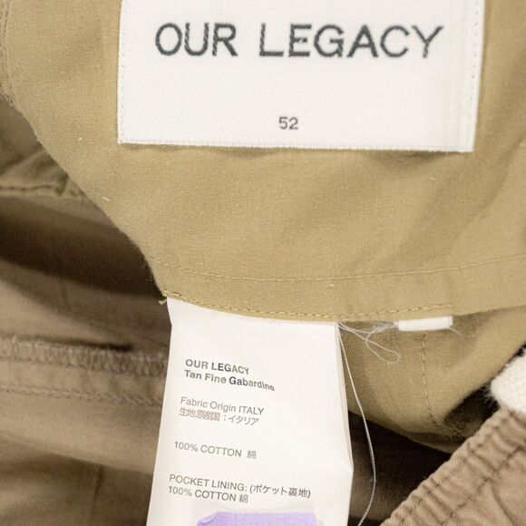 OUR LEGACY Size 52 36w Khaki Gabardine Trouser Joggers cotton - Picture 7 of 8